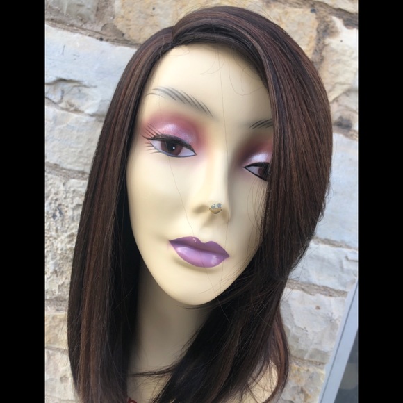 Cute SidePart Bob Wig Short Brown highlights Wig - Picture 1 of 8